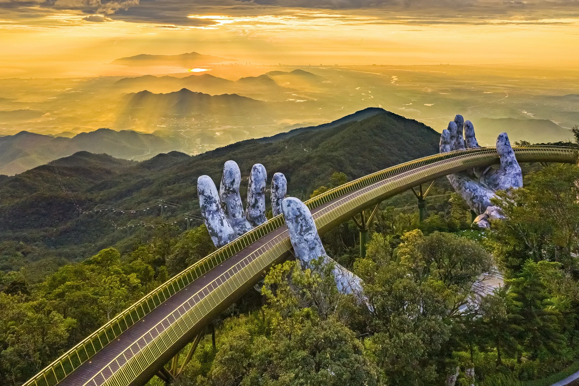 The iconic Golden Bridge at Ba Na Hills in Da Nang