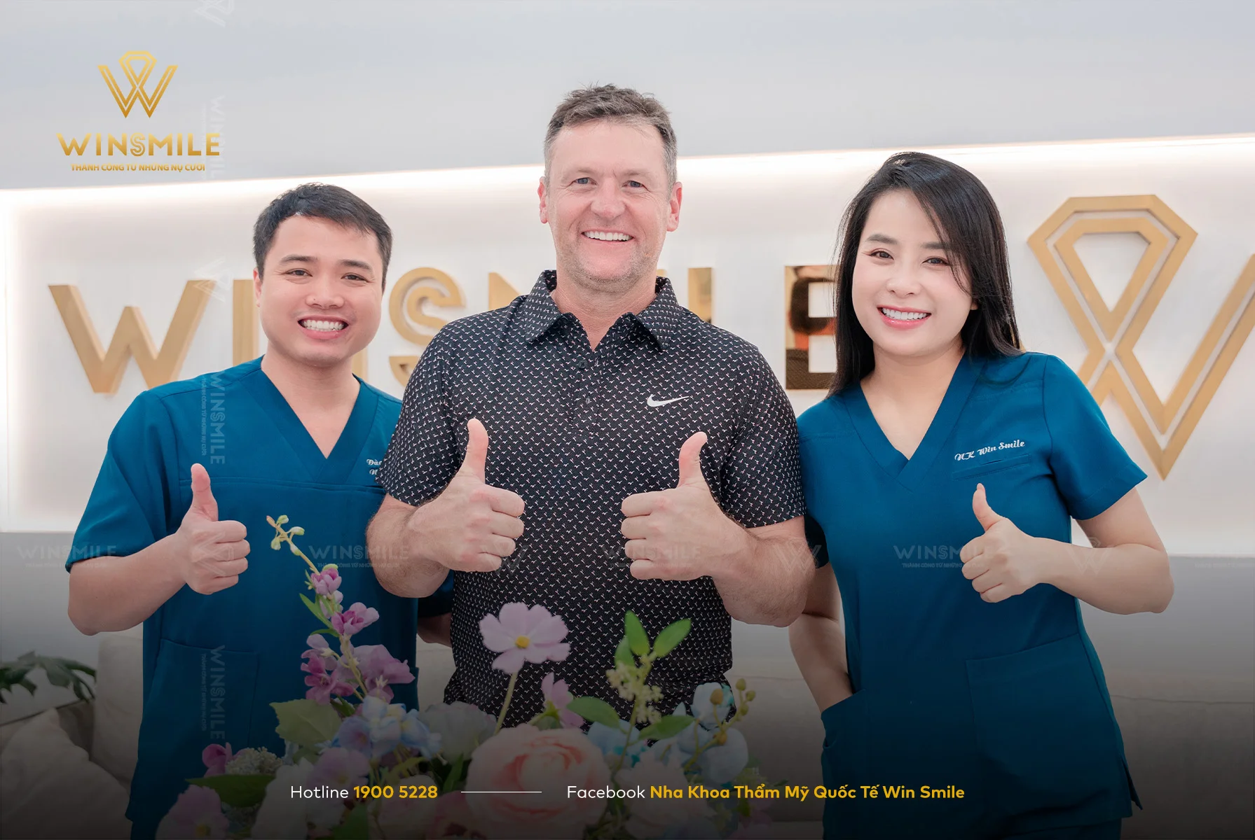 An Australian client showcasing her radiant, confident new smile after his treatment at Win Smile